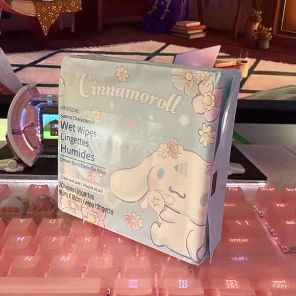 Sanrio Miniso Cinnamoroll Dream Star Wet Wipes 20 Ct Pack Compact Kawaii - Picture 3 of 16